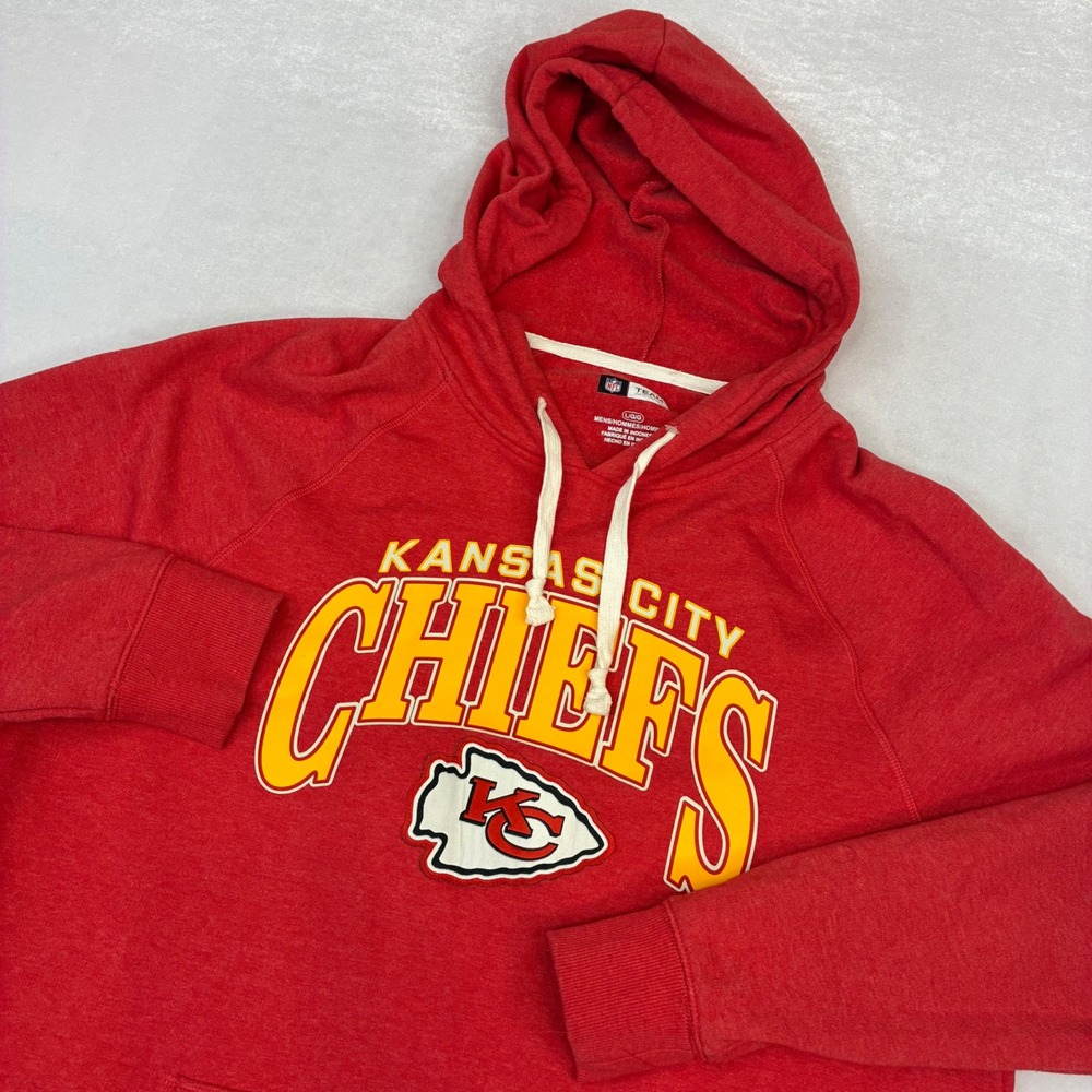NFL Team Apparel Kansas City Chiefs Hoodie Mens Large Red Pullover Graphic Logo